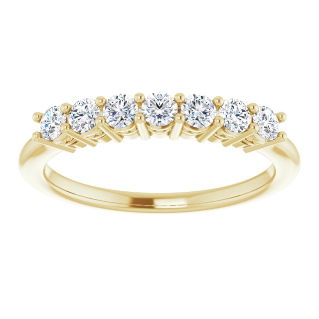 0.42 ct. Round Cut Diamond Wedding Band 7 Stone Anniversary Ring-VIRABYANI
